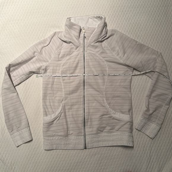 Size 8 - Lululemon white and light grey zip up. - Picture 2 of 6